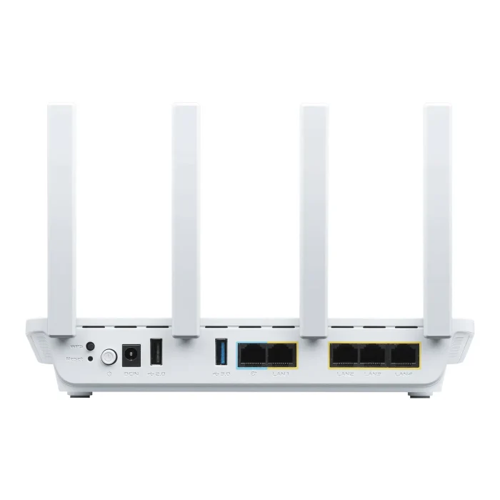 ASUS ROUTER/Expert/2402Mbp 574Mbps/1xWAN/4xLAN/2xUSB/AiMesh/100device/AiProtectPro/VPN/Self-Defi Network/Device Access Control. - ASUS EBR63 – Expert WiFi, Wi-Fi 6 (802.11ax), Dual-band (2.4 GHz / 5 GHz), Ethernet LAN, White, Tabletop router
