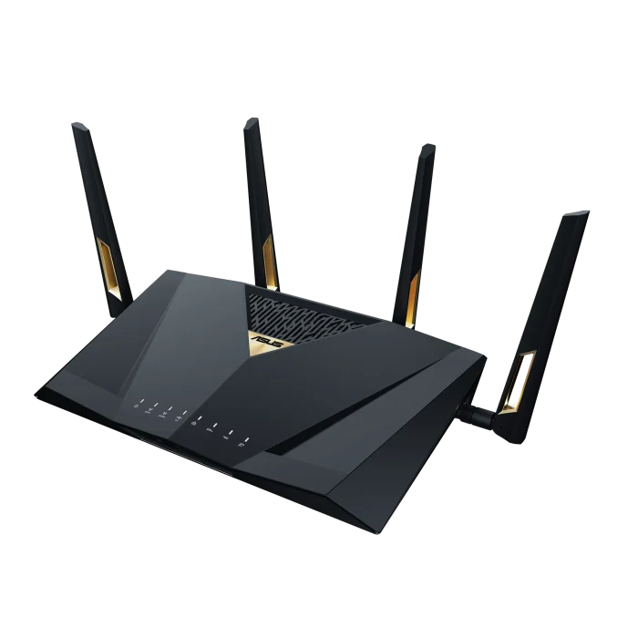 ASUS ROUTER/Expert/Wi-Fi 7/1376+5764 Mbps/2.4GHz 4x4/5GHz 4x4/2xWAN/9xLAN/AiMesh/AiProtection/ - ASUS RT-BE88U, Wi-Fi 7 (802.11be), Dual-band (2.4 GHz / 5 GHz), Ethernet LAN, Black, Grey, Tabletop router