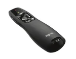 910-001356 - Logitech Wireless Presenter R400 Red Laser Pointer Up to 15 metre (2 4GHz) range storable wireless USB receiver - Logitech Wireless Presenter R400, RF, USB, 15 m, Black
