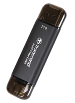TRANSCEND 2 TB ESD310C USB3.2 TYPE A & C (USB 10Gbps) OTG COMPACT PORTABLE SSD - Read 1050MB/s Write 950 MB/s - Black - Transcend TS2TESD310C, 2 TB, USB Type-A to USB Type-C, 3.2 Gen 2 (3.1 Gen 2), 1050 MB/s, Black