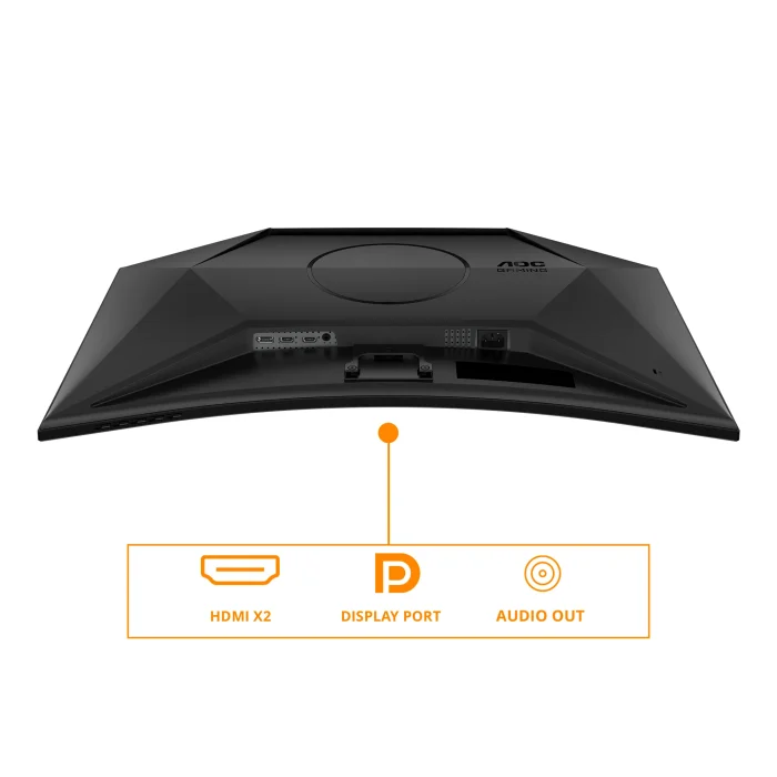 AOC-CQ32G4VE Gaming Monitor|Curved 32 inch|VA QHD 2560x1440 180Hz|1ms|HDMI DP|VESA|Flicker Free;|Low Blue Model | Adaptive Syn - AOC G4 CQ32G4VE, 81.3 cm (32"), 2560 x 1440 pixels, Quad HD, LCD, 0.5 ms, Black, Grey