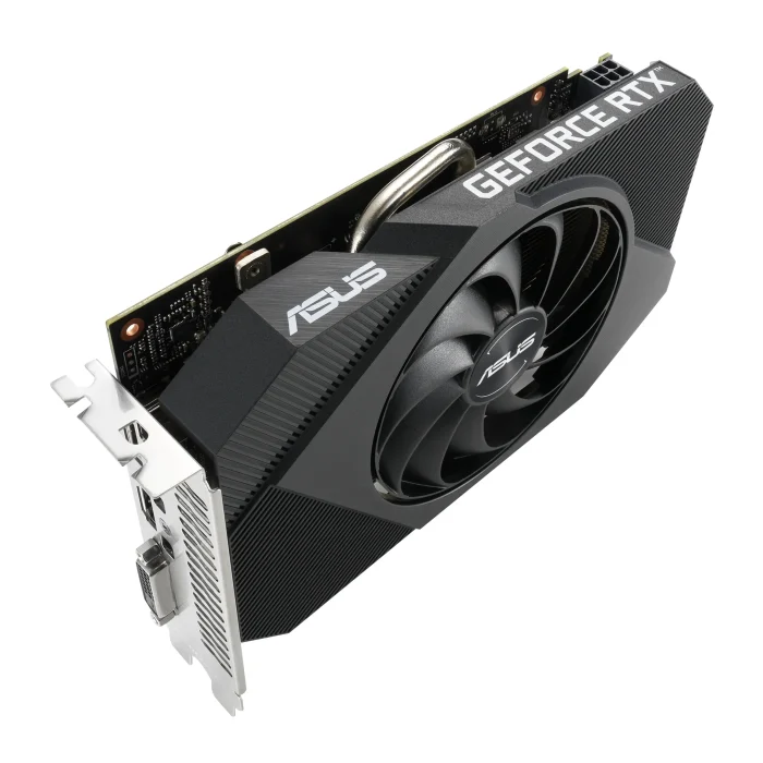 ASUS Graphics Card/NVIDIA/PCIe4/8GB GDDR6/OC mode:1807MHz/ Gaming mode:1777MHz/1xDVI/1xHDMI/1xDP/450W - ASUS Phoenix PH-RTX3050-8G-V2, GeForce RTX 3050, 8 GB, GDDR6, 128 bit, 7680 x 4320 pixels, PCI Express 4.0
