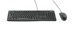 920-002562 - LOGI MK120 Corded Keyboard and Mouse Combo spill resistant - Logitech Desktop MK120, Standard, Wired, USB, QWERTY, Black, Mouse included