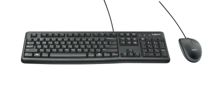 920-002562 - LOGI MK120 Corded Keyboard and Mouse Combo spill resistant - Logitech Desktop MK120, Standard, Wired, USB, QWERTY, Black, Mouse included