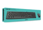 920-002562 - LOGI MK120 Corded Keyboard and Mouse Combo spill resistant - Logitech Desktop MK120, Standard, Wired, USB, QWERTY, Black, Mouse included