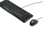 920-002562 - LOGI MK120 Corded Keyboard and Mouse Combo spill resistant - Logitech Desktop MK120, Standard, Wired, USB, QWERTY, Black, Mouse included