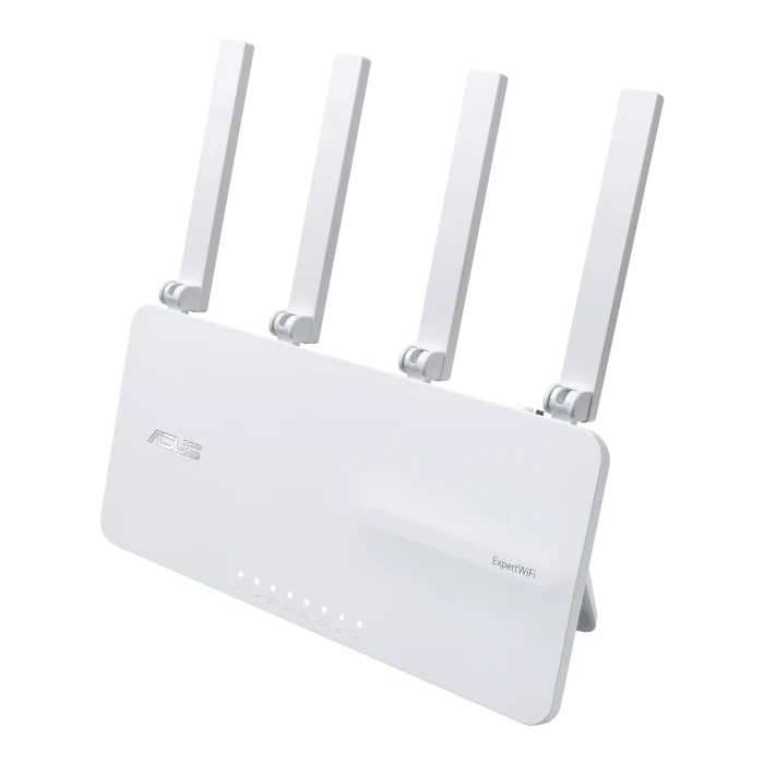 ASUS ROUTER/Expert/2402Mbp 574Mbps/1xWAN/4xLAN/2xUSB/AiMesh/100device/AiProtectPro/VPN/Self-Defi Network/Device Access Control. - ASUS EBR63 – Expert WiFi, Wi-Fi 6 (802.11ax), Dual-band (2.4 GHz / 5 GHz), Ethernet LAN, White, Tabletop router