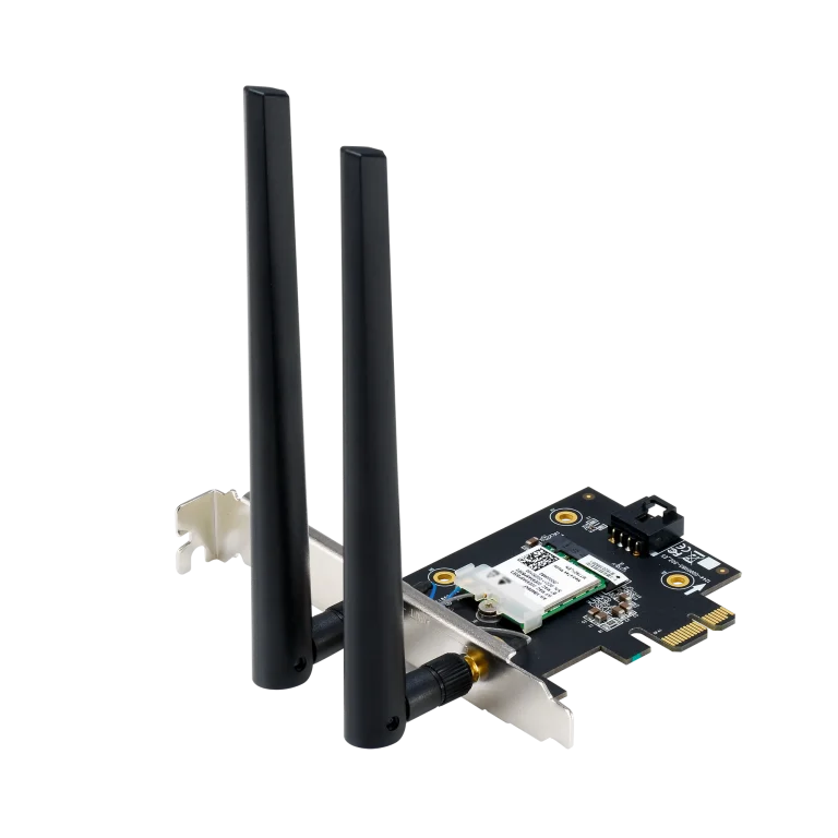 ASUS ROUTER/PCIe/WiFi 7/2.4GHz:688Mbps/5GHz:2882Mbps/6GHz:2882Mbps/6GHz:2882Mbps//WPA3/Windows11/ - ASUS PCE-BE6500, Internal, Wireless, PCI Express, WLAN / Bluetooth, 2882 Mbit/s, Black, Stainless steel