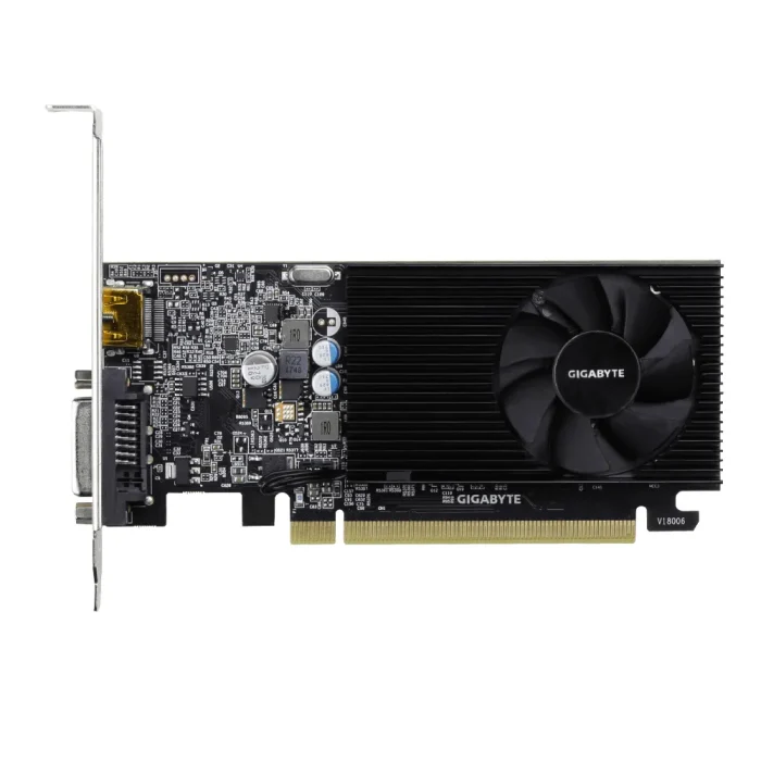 GIGABYTE nVidia GeForce GT 1030 - 2GB GDDR4; 64-Bit Memory Bus; PCI Express 2.0; 1x Dual-Link DVI-D; 1x HDMI; Low Profile - Gigabyte GV-N1030D4-2GL, GeForce GT 1030, 2 GB, GDDR4, 64 bit, 4096 x 2160 pixels, PCI Express x16 3.0