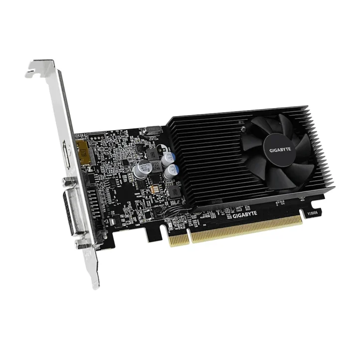 GIGABYTE nVidia GeForce GT 1030 - 2GB GDDR4; 64-Bit Memory Bus; PCI Express 2.0; 1x Dual-Link DVI-D; 1x HDMI; Low Profile - Gigabyte GV-N1030D4-2GL, GeForce GT 1030, 2 GB, GDDR4, 64 bit, 4096 x 2160 pixels, PCI Express x16 3.0