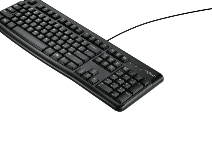 920-002508 - LOGI K120 Corded Keyboard plug and play USB connection spill resist. - Logitech K120 Corded Keyboard, Full-size (100%), Wired, USB, QWERTY, Black