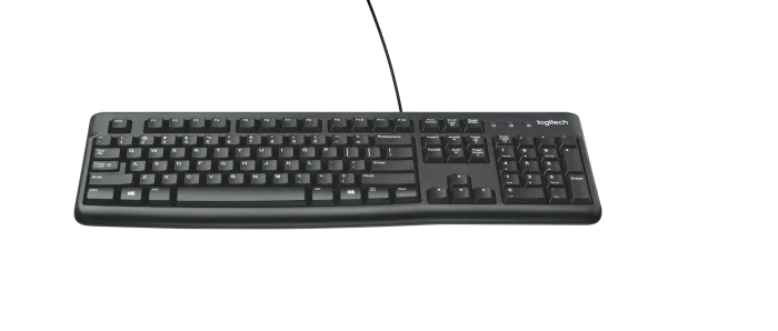 920-002508 - LOGI K120 Corded Keyboard plug and play USB connection spill resist. - Logitech K120 Corded Keyboard, Full-size (100%), Wired, USB, QWERTY, Black
