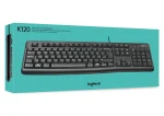 920-002508 - LOGI K120 Corded Keyboard plug and play USB connection spill resist. - Logitech K120 Corded Keyboard, Full-size (100%), Wired, USB, QWERTY, Black