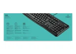 920-002508 - LOGI K120 Corded Keyboard plug and play USB connection spill resist. - Logitech K120 Corded Keyboard, Full-size (100%), Wired, USB, QWERTY, Black