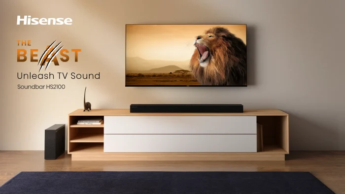 Hisense HS2100 Soundbar; 2.1CH; 240W; Virtual Sound; Bluetooth; 1 xUSB - Hisense HS2100, 2.1 channels, 240 W, DTS Virtual:X, Dolby Digital, Dolby Digital Plus, Movie, Music, TV, 120 W, 120 W