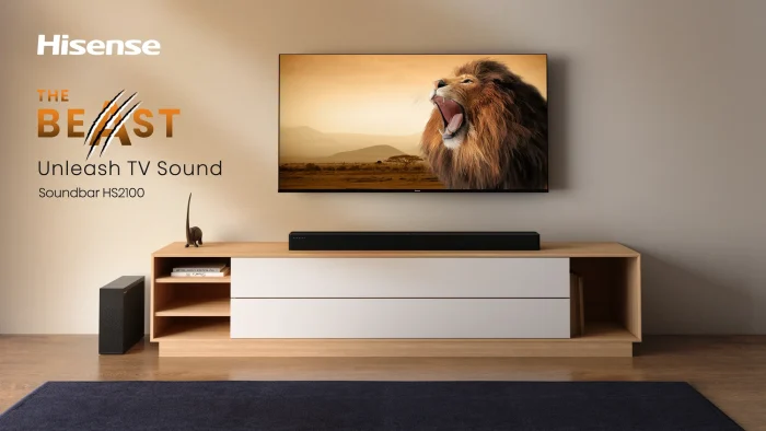 Hisense HS2100 Soundbar; 2.1CH; 240W; Virtual Sound; Bluetooth; 1 xUSB - Hisense HS2100, 2.1 channels, 240 W, DTS Virtual:X, Dolby Digital, Dolby Digital Plus, Movie, Music, TV, 120 W, 120 W
