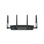 ASUS ROUTER/Expert/Wi-Fi 7/1376+5764 Mbps/2.4GHz 4x4/5GHz 4x4/2xWAN/9xLAN/AiMesh/AiProtection/ - ASUS RT-BE88U, Wi-Fi 7 (802.11be), Dual-band (2.4 GHz / 5 GHz), Ethernet LAN, Black, Grey, Tabletop router