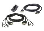 ATEN 1.8M USB DVI-D Dual Link Dual Display Secure KVM Cable Kit - ATEN DVI-D Dual Link Dual Display Secure KVM; 1,8M USB DVI-D Dual Link Dual Display, 1.8 m, DVI-D, Black, USB Type-A/3.5mm/DVI-D, USB Type-B/3.5mm/DVI-D, Male