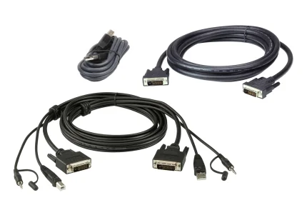 ATEN 1.8M USB DVI-D Dual Link Dual Display Secure KVM Cable Kit - ATEN DVI-D Dual Link Dual Display Secure KVM; 1,8M USB DVI-D Dual Link Dual Display, 1.8 m, DVI-D, Black, USB Type-A/3.5mm/DVI-D, USB Type-B/3.5mm/DVI-D, Male