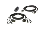 ATEN 1.8M USB DVI-D Dual Link Dual Display Secure KVM Cable Kit - ATEN DVI-D Dual Link Dual Display Secure KVM; 1,8M USB DVI-D Dual Link Dual Display, 1.8 m, DVI-D, Black, USB Type-A/3.5mm/DVI-D, USB Type-B/3.5mm/DVI-D, Male