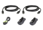 ATEN 1.8M Dual Display DisplayPort Secure KVM Cable Kit - ATEN USB DisplayPort Dual Display Secure KVM; 1,8M USB DisplayPort Dual Display, 1.8 m, USB, USB, DisplayPort, Black, USB Type-A/3.5mm/DisplayPort