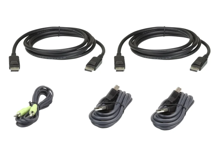 ATEN 1.8M Dual Display DisplayPort Secure KVM Cable Kit - ATEN USB DisplayPort Dual Display Secure KVM; 1,8M USB DisplayPort Dual Display, 1.8 m, USB, USB, DisplayPort, Black, USB Type-A/3.5mm/DisplayPort