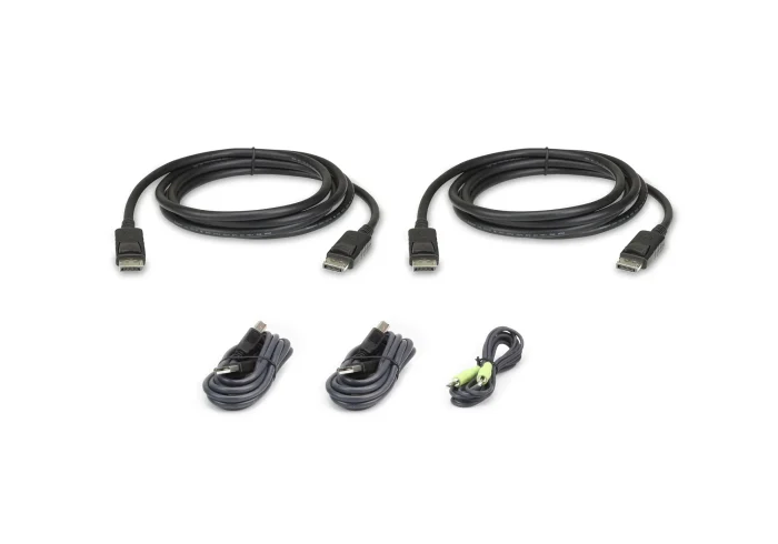 ATEN 1.8M Dual Display DisplayPort Secure KVM Cable Kit - ATEN USB DisplayPort Dual Display Secure KVM; 1,8M USB DisplayPort Dual Display, 1.8 m, USB, USB, DisplayPort, Black, USB Type-A/3.5mm/DisplayPort
