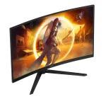 AOC-CQ32G4VE Gaming Monitor|Curved 32 inch|VA QHD 2560x1440 180Hz|1ms|HDMI DP|VESA|Flicker Free;|Low Blue Model | Adaptive Syn - AOC G4 CQ32G4VE, 81.3 cm (32"), 2560 x 1440 pixels, Quad HD, LCD, 0.5 ms, Black, Grey