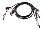 ATEN 1.8M USB HDMI KVM Cable with Audio - ATEN HDMI KVM Cable 1,8m, 1.8 m, HDMI, Black, HDMI, USB A, 2 x 3.5mm, HDMI, USB B, 2 x 3.5mm, Male