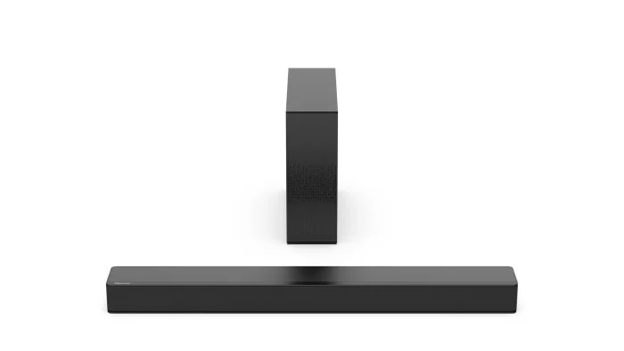 Hisense HS2100 Soundbar; 2.1CH; 240W; Virtual Sound; Bluetooth; 1 xUSB - Hisense HS2100, 2.1 channels, 240 W, DTS Virtual:X, Dolby Digital, Dolby Digital Plus, Movie, Music, TV, 120 W, 120 W