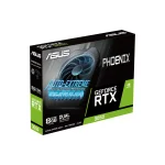 ASUS Graphics Card/NVIDIA/PCIe4/8GB GDDR6/OC mode:1807MHz/ Gaming mode:1777MHz/1xDVI/1xHDMI/1xDP/450W - ASUS Phoenix PH-RTX3050-8G-V2, GeForce RTX 3050, 8 GB, GDDR6, 128 bit, 7680 x 4320 pixels, PCI Express 4.0