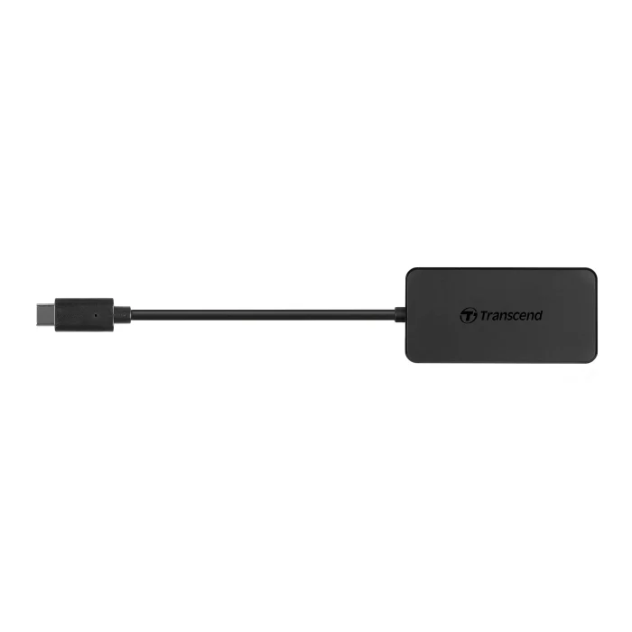 TRANSCEND USB TYPE C 4 PORT USB 3.1 HUB - BUS POWERED - Transcend HUB2C, USB 3.0 (3.1 Gen 1) Type-C, USB 3.2 Gen 1 (3.1 Gen 1) Type-A, 5000 Mbit/s, Black, CE/FCC/BSMI/KC, USB