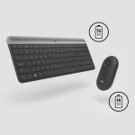 Logitech Wireless Keyboard and Mouse Combo MK470 (GRAPHITE) 2-Year Limited Hardware warranty - Logitech MK470 Slim Combo, Full-size (100%), Wireless, RF Wireless, QWERTY, Graphite, Mouse included