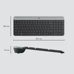 Logitech Wireless Keyboard and Mouse Combo MK470 (GRAPHITE) 2-Year Limited Hardware warranty - Logitech MK470 Slim Combo, Full-size (100%), Wireless, RF Wireless, QWERTY, Graphite, Mouse included