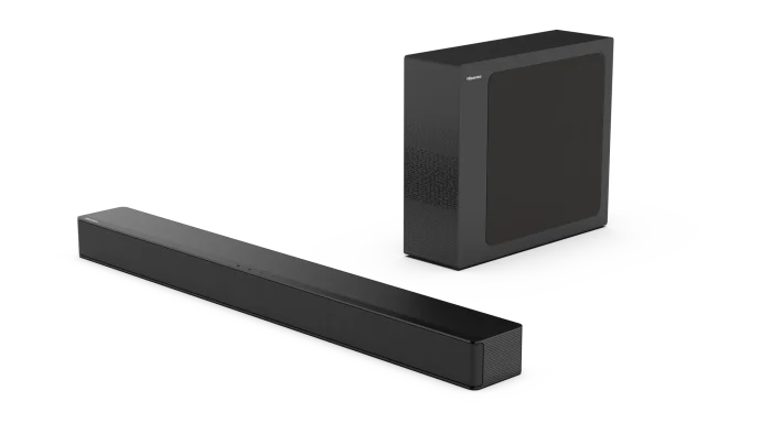 Hisense HS2100 Soundbar; 2.1CH; 240W; Virtual Sound; Bluetooth; 1 xUSB - Hisense HS2100, 2.1 channels, 240 W, DTS Virtual:X, Dolby Digital, Dolby Digital Plus, Movie, Music, TV, 120 W, 120 W