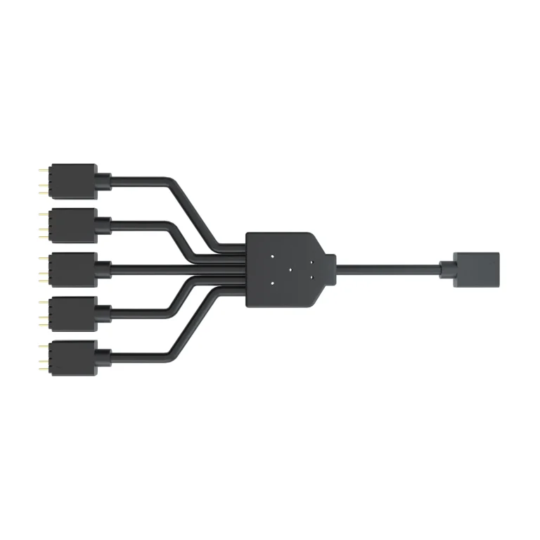 Cooler Master ARGB 1-to-5 Splitter Cable - Cooler Master Addressable RGB 1-to-5 Splitter Cable, Motherboard, RGB splitter cable, ASUS, MSI, Gigabyte and Asrock Addressable RGB Motherboards, Black, 3-pin, 5 V