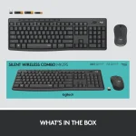 920-009800 - LOGI MK295 Wireless keyboard and mouse Combo Desktop Silent GRAPHITE - Logitech MK295 Silent Wireless Combo, Full-size (100%), USB, QWERTY, Graphite, Mouse included