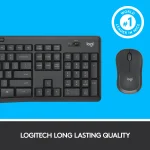 920-009800 - LOGI MK295 Wireless keyboard and mouse Combo Desktop Silent GRAPHITE - Logitech MK295 Silent Wireless Combo, Full-size (100%), USB, QWERTY, Graphite, Mouse included
