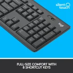 920-009800 - LOGI MK295 Wireless keyboard and mouse Combo Desktop Silent GRAPHITE - Logitech MK295 Silent Wireless Combo, Full-size (100%), USB, QWERTY, Graphite, Mouse included