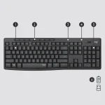 920-009800 - LOGI MK295 Wireless keyboard and mouse Combo Desktop Silent GRAPHITE - Logitech MK295 Silent Wireless Combo, Full-size (100%), USB, QWERTY, Graphite, Mouse included