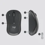 920-009800 - LOGI MK295 Wireless keyboard and mouse Combo Desktop Silent GRAPHITE - Logitech MK295 Silent Wireless Combo, Full-size (100%), USB, QWERTY, Graphite, Mouse included
