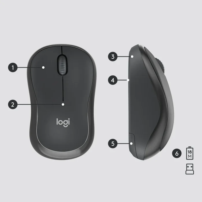 920-009800 - LOGI MK295 Wireless keyboard and mouse Combo Desktop Silent GRAPHITE - Logitech MK295 Silent Wireless Combo, Full-size (100%), USB, QWERTY, Graphite, Mouse included
