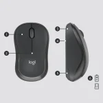 920-009800 - LOGI MK295 Wireless keyboard and mouse Combo Desktop Silent GRAPHITE - Logitech MK295 Silent Wireless Combo, Full-size (100%), USB, QWERTY, Graphite, Mouse included