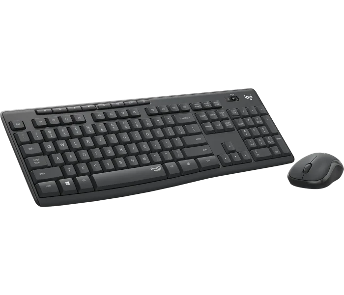 920-009800 - LOGI MK295 Wireless keyboard and mouse Combo Desktop Silent GRAPHITE - Logitech MK295 Silent Wireless Combo, Full-size (100%), USB, QWERTY, Graphite, Mouse included