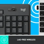 920-009800 - LOGI MK295 Wireless keyboard and mouse Combo Desktop Silent GRAPHITE - Logitech MK295 Silent Wireless Combo, Full-size (100%), USB, QWERTY, Graphite, Mouse included