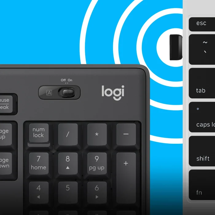 920-009800 - LOGI MK295 Wireless keyboard and mouse Combo Desktop Silent GRAPHITE - Logitech MK295 Silent Wireless Combo, Full-size (100%), USB, QWERTY, Graphite, Mouse included
