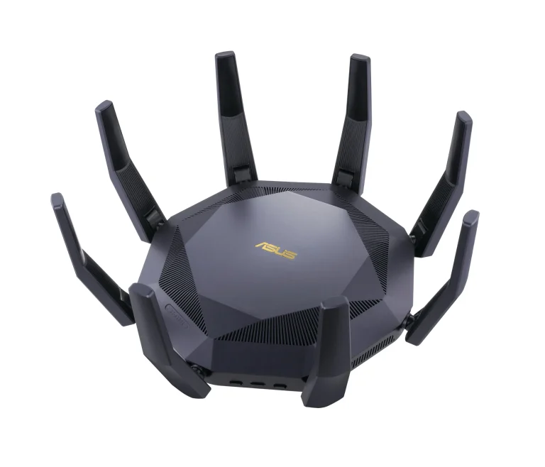 ASUS ROUTER/Gaming/2.4GHz 4x4up to1148Mbps/5GHz 8x8up to 4808Mbps/1xWAN/8xLAN/1xUSB/1xSFP/AiMesh/AiProtection/VPN90IG04J1-BM3010 - ASUS RT-AX89X AX6000 AiMesh, Wi-Fi 6 (802.11ax), Dual-band (2.4 GHz / 5 GHz), Ethernet LAN, 3G, Black, Tabletop router