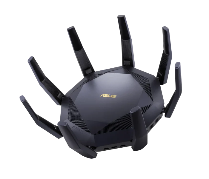 ASUS ROUTER/Gaming/2.4GHz 4x4up to1148Mbps/5GHz 8x8up to 4808Mbps/1xWAN/8xLAN/1xUSB/1xSFP/AiMesh/AiProtection/VPN90IG04J1-BM3010 - ASUS RT-AX89X AX6000 AiMesh, Wi-Fi 6 (802.11ax), Dual-band (2.4 GHz / 5 GHz), Ethernet LAN, 3G, Black, Tabletop router