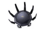 ASUS ROUTER/Gaming/2.4GHz 4x4up to1148Mbps/5GHz 8x8up to 4808Mbps/1xWAN/8xLAN/1xUSB/1xSFP/AiMesh/AiProtection/VPN90IG04J1-BM3010 - ASUS RT-AX89X AX6000 AiMesh, Wi-Fi 6 (802.11ax), Dual-band (2.4 GHz / 5 GHz), Ethernet LAN, 3G, Black, Tabletop router