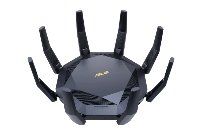 ASUS ROUTER/Gaming/2.4GHz 4x4up to1148Mbps/5GHz 8x8up to 4808Mbps/1xWAN/8xLAN/1xUSB/1xSFP/AiMesh/AiProtection/VPN90IG04J1-BM3010 - ASUS RT-AX89X AX6000 AiMesh, Wi-Fi 6 (802.11ax), Dual-band (2.4 GHz / 5 GHz), Ethernet LAN, 3G, Black, Tabletop router